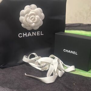 Chanel earrings box and shopping bag